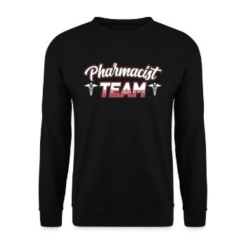 Apotheke Team Pharmazeut Apotheker Pharmazie - Unisex Pullover - Schwarz - Vorne - Alina (178cm) & Michal (187cm)