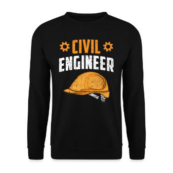 Profession d’ingénieur civil Étudiant En génie civil - Sweat-shirt Unisexe - noir - Devant - Alina (178cm) & Michal (187cm)