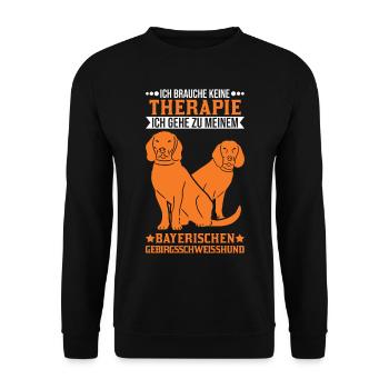 Bayerischer Gebirgsschweißhund Therapie BGS - Unisex Pullover - Schwarz - Vorne - Alina (178cm) & Michal (187cm)