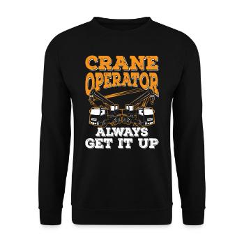 Les grutiers montent toujours Driver Crane - Sweat-shirt Unisexe - noir - Devant - Alina (178cm) & Michal (187cm)