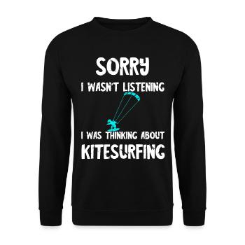 Kitesurfing Kite Surfen Windsurfen Kitesurfen Kite - Unisex Pullover - Schwarz - Vorne - Alina (178cm) & Michal (187cm)