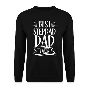 Bester Stiefvater Aller Zeiten Stiefpapa Stepdad - Unisex Pullover - Schwarz - Vorne - Alina (178cm) & Michal (187cm)