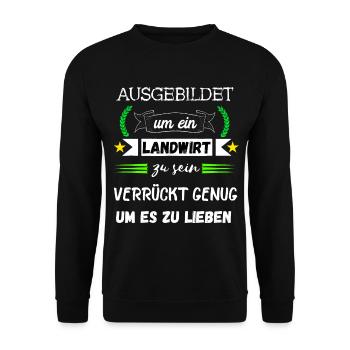 Landwirt Landwirtschaft Agrar Ackerbau Bauer Acker - Unisex Pullover - Schwarz - Vorne - Alina (178cm) & Michal (187cm)