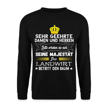Landwirt Majestät Viehzüchter Agrar Viehwirt Bauer - Unisex Pullover - Schwarz - Vorne - Alina (178cm) & Michal (187cm)
