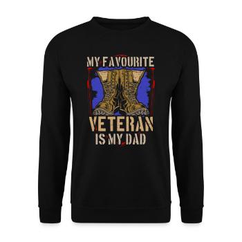 Mein Lieblingsveteran Ist Mein Vater Militär - Unisex Pullover - Schwarz - Vorne - Alina (178cm) & Michal (187cm)