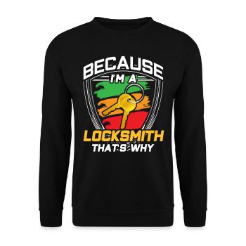 Parce que je suis serrurier Serrurier Serrure - Sweat-shirt Unisexe - noir - Devant - Alina (178cm) & Michal (187cm)