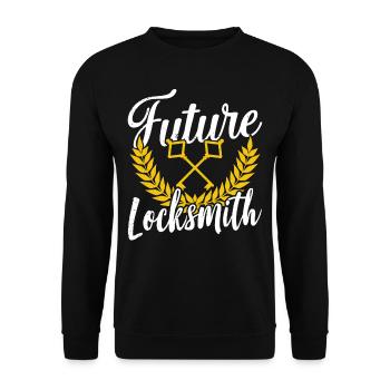 Zukünftiger Schlosser Schloss Schlüsseldienst - Unisex Pullover - Schwarz - Vorne - Alina (178cm) & Michal (187cm)