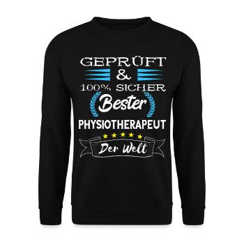 Bester Physiotherapeut Physios Orthopäde Masseur S - Unisex Pullover - Schwarz - Vorne - Alina (178cm) & Michal (187cm)