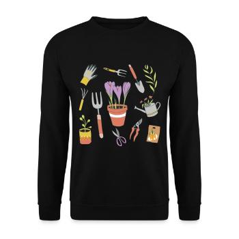 Équipement de jardinier Tenue de jardin Outil de jardin - Sweat-shirt Unisexe - noir - Devant - Alina (178cm) & Michal (187cm)