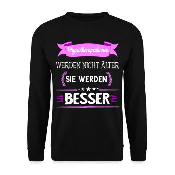 Physiotherapeutin Masseurin Physios Therapeutin Or - Unisex Pullover - Schwarz - Vorne - Alina (178cm) & Michal (187cm)