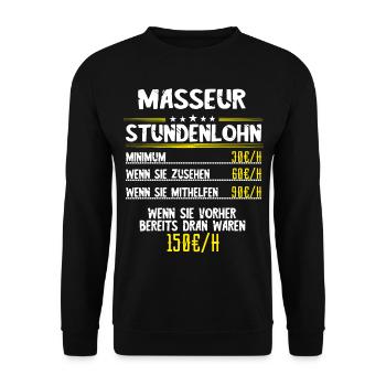 Masseur Stundenplan Physios Physiotherapie Massage - Unisex Pullover - Schwarz - Vorne - Alina (178cm) & Michal (187cm)