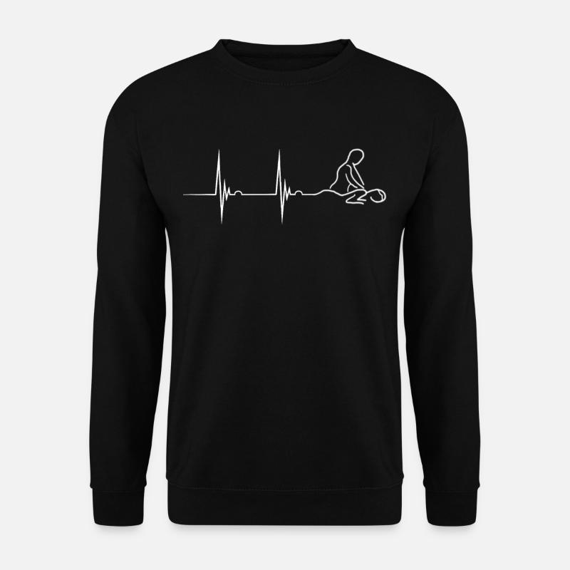 Massage Therapeut Herzschlag EKG Puls Massieren Ma - Unisex Pullover - Schwarz