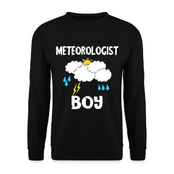 Meteorologe Junge Wetter Metorologie Sturm Wetterf - Unisex Pullover - Schwarz - Vorne - Alina (178cm) & Michal (187cm)