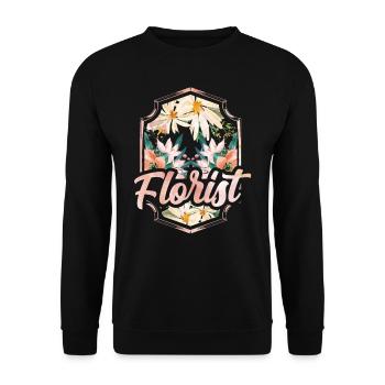 Blumenladen Floristin Pflanze Florist Blume Beruf - Unisex Pullover - Schwarz - Vorne - Alina (178cm) & Michal (187cm)