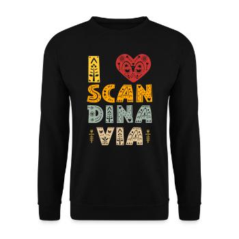 Ich Liebe Skandinavien Skandinavisch Skandinavier - Unisex Pullover - Schwarz - Vorne - Alina (178cm) & Michal (187cm)