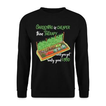 Gardening is the best therapy fun garden - Unisex Sweatshirt - black - Front - Alina (178cm) & Michal (187cm)