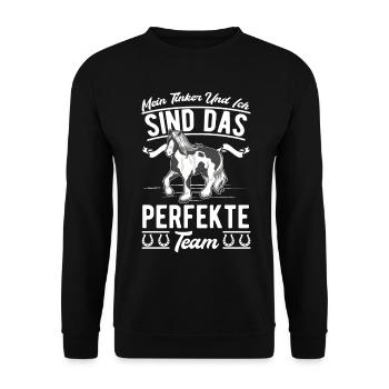 Mein Tinker und ich Sind das perfekte Team - Unisex Pullover - Schwarz - Vorne - Alina (178cm) & Michal (187cm)