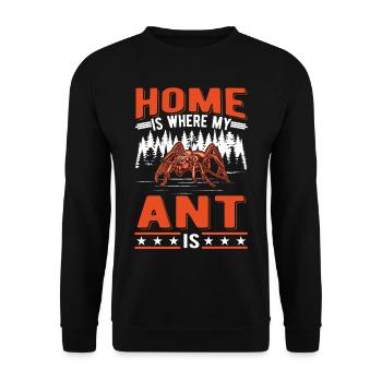 La maison est l’endroit où ma fourmi est fourmi de ferme de fourmis - Sweat-shirt Unisexe - noir - Devant - Alina (178cm) & Michal (187cm)