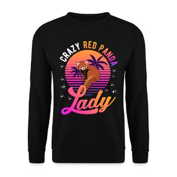 Crazy Red Panda lady Roter Panda - Unisex Sweatshirt - black - Front - Alina (178cm) & Michal (187cm)