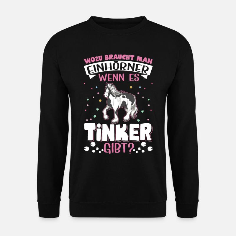 Irish Tinker Pferd Einhorn - Unisex Pullover - Schwarz