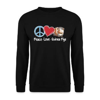 Paix Amour Cochon d’Inde Doux Animal Animal De Compagnie - Sweat-shirt Unisexe - noir - Devant - Alina (178cm) & Michal (187cm)