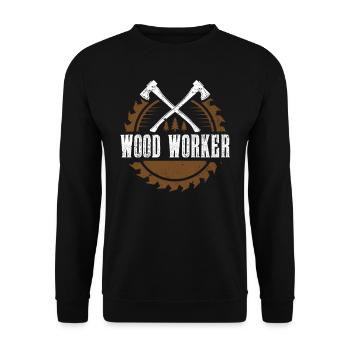 Menuisiers Menuiserie Menuiseries Menuisiers - Sweat-shirt Unisexe - noir - Devant - Alina (178cm) & Michal (187cm)