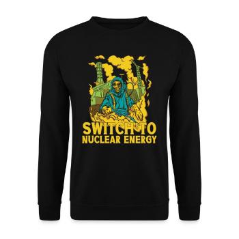 Energiewende zu Atomkraft Atomenergie Kernkraft - Unisex Pullover - Schwarz - Vorne - Alina (178cm) & Michal (187cm)