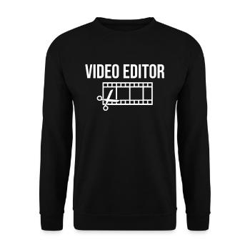Video Editor Edit Filmeditor Film - Unisex Sweatshirt - black - Front - Alina (178cm) & Michal (187cm)