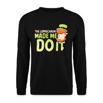 The Leprechaun forced me to leprechaun Irishman - Unisex Sweatshirt - black - Front - Alina (178cm) & Michal (187cm)
