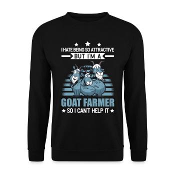 Ziegenhirte Attraktiv Ziegen Ziegenzüchter Ziege - Unisex Pullover - Schwarz - Vorne - Alina (178cm) & Michal (187cm)