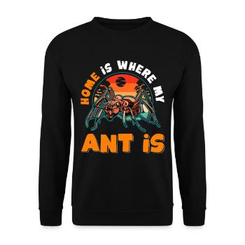 Home is where my Ant is Anthill Ants - Unisex Sweatshirt - black - Front - Alina (178cm) & Michal (187cm)