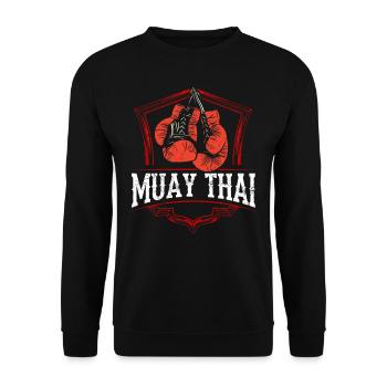 Muay Thai Fighter Arts Martiaux Arts Martiaux Arts Martiaux Arts Martiaux - Sweat-shirt Unisexe - noir - Devant - Alina (178cm) & Michal (187cm)
