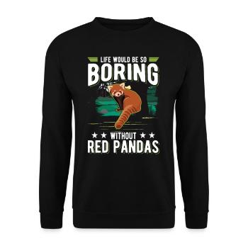 Life would be so boring without Red Pandas - Unisex Sweatshirt - black - Front - Alina (178cm) & Michal (187cm)