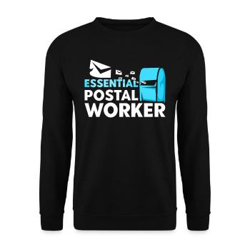 System-relevant postman Postman Delivery man - Unisex Sweatshirt - black - Front - Alina (178cm) & Michal (187cm)