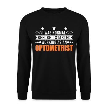 Optiker Optometrist Augenoptiker - Unisex Pullover - Schwarz - Vorne - Alina (178cm) & Michal (187cm)
