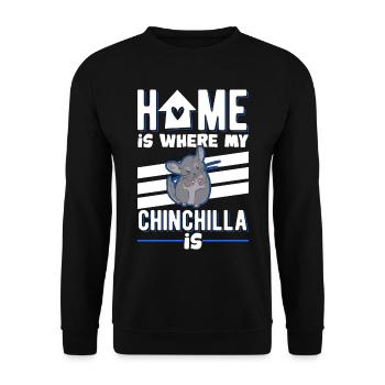 Home is where my Chinchilla is - Unisex Pullover - Schwarz - Vorne - Alina (178cm) & Michal (187cm)