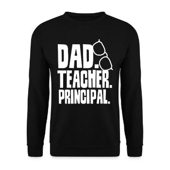 Father Teacher Principal Papa Homeschool Father's Day - Unisex Sweatshirt - black - Front - Alina (178cm) & Michal (187cm)
