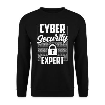 Cybersecurity Experte Hack IT Sicherheit Hacker - Unisex Pullover - Schwarz - Vorne - Alina (178cm) & Michal (187cm)