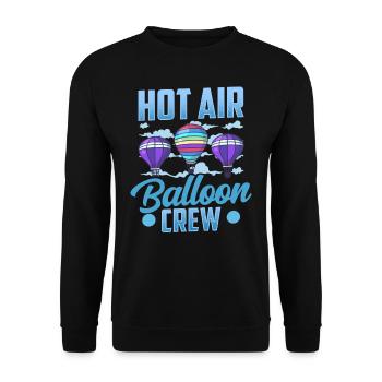 Heißluftballon Besatzung Ballonfahrer Ballonflug - Unisex Pullover - Schwarz - Vorne - Alina (178cm) & Michal (187cm)
