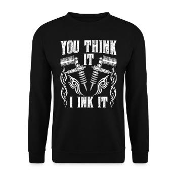 Tatoueur Tatoueur Tatouage - Sweat-shirt Unisexe - noir - Devant - Alina (178cm) & Michal (187cm)