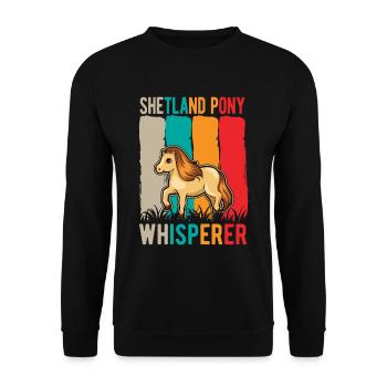 Shetland Pony Whisperer Shetland-Pony Shetty - Unisex Pullover - Schwarz - Vorne - Alina (178cm) & Michal (187cm)