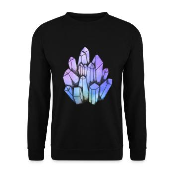 Magischer Kristall Spirituelles Mineral Edelstein - Unisex Pullover - Schwarz - Vorne - Alina (178cm) & Michal (187cm)