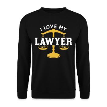 J’aime mon avocat Avocat Avocat Avocat - Sweat-shirt Unisexe - noir - Devant - Alina (178cm) & Michal (187cm)