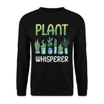 Plants Whisperer Garden Plant Gardener - Unisex Sweatshirt - black - Front - Alina (178cm) & Michal (187cm)