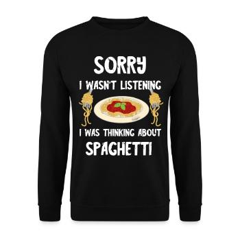 Italian Spaghetti Bolognese Pasta Nudeln Italienis - Unisex Pullover - Schwarz - Vorne - Alina (178cm) & Michal (187cm)