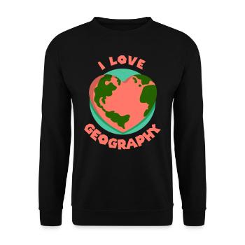 I love geography profession geography geography - Unisex Sweatshirt - black - Front - Alina (178cm) & Michal (187cm)