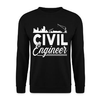 Ingénieur civil Profession étudiante en génie civil - Sweat-shirt Unisexe - noir - Devant - Alina (178cm) & Michal (187cm)