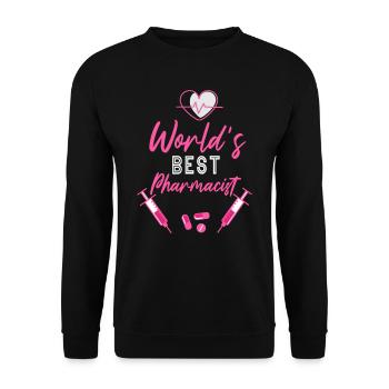 World's Best Pharmacist Pharmacist Pharmacist Pharmacy Profession - Unisex Sweatshirt - black - Front - Alina (178cm) & Michal (187cm)