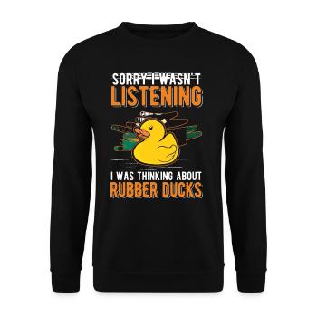 Je pensais à Rubber Ducks Rubber Duck - Sweat-shirt Unisexe - noir - Devant - Alina (178cm) & Michal (187cm)
