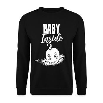 Baby Inside Baby Inside Pregnant Announcement - Unisex Sweatshirt - black - Front - Alina (178cm) & Michal (187cm)